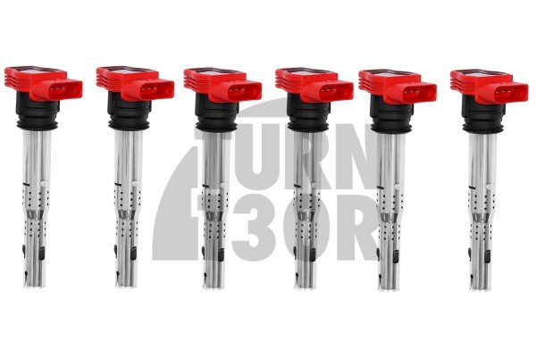 NGK red coil packs designed for Audi RS4/S4 B5 and S4/S5 B8 models, compatible with Audi R8