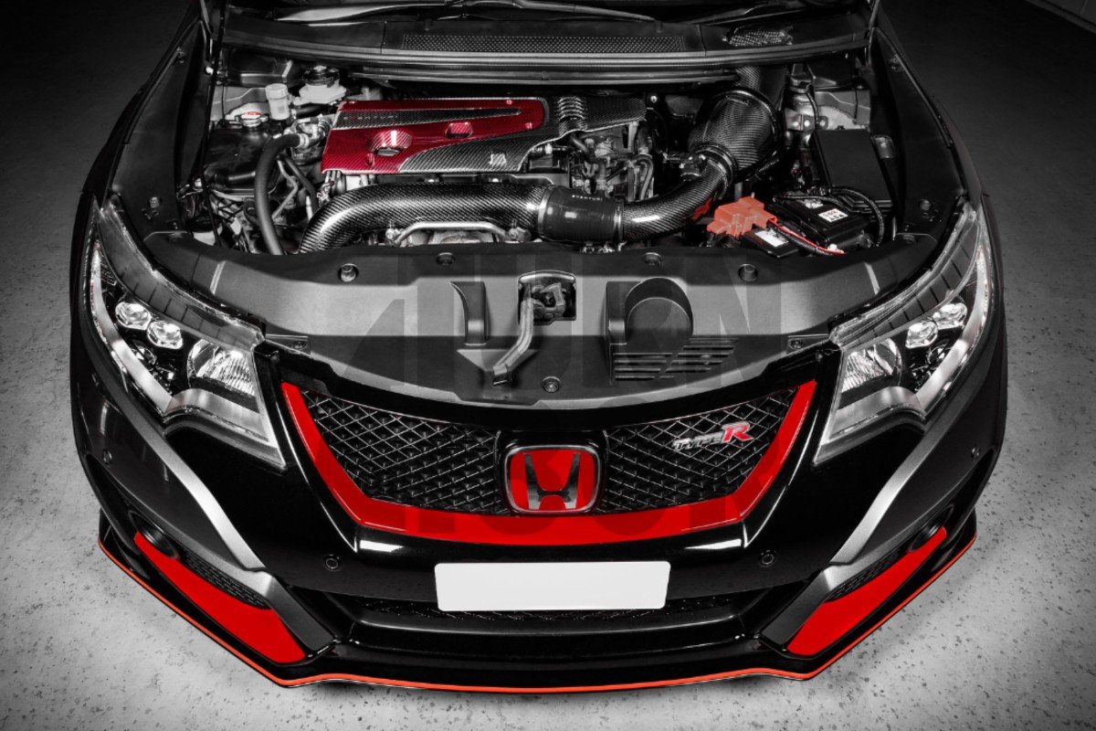 Honda Civic Type R FK2 / FK8 Carbon Fiber / Red Kevlar Engine Cover by Eventuri