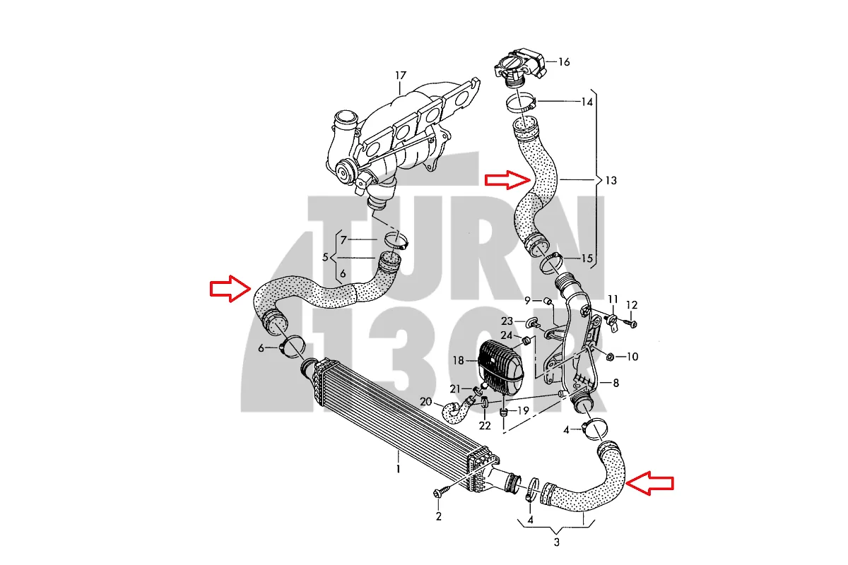  Silicone Intercooler Hose Kit for Audi A4 / A5 B8 2.0 TFSI CTS Turbo