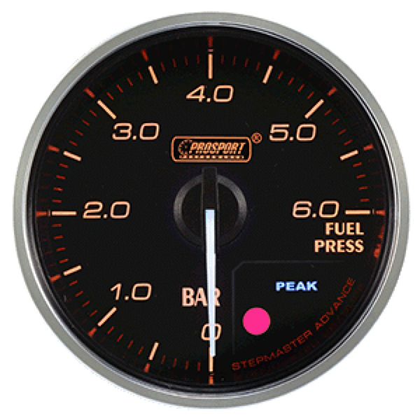 52mm Red / White Fuel Pressure Gauge Prosport Supreme  